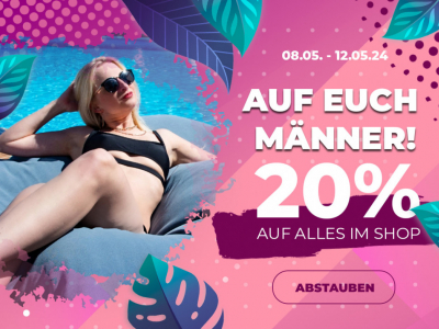 Auf euch Männer - 20 % Rabatt auf alle Artikel 